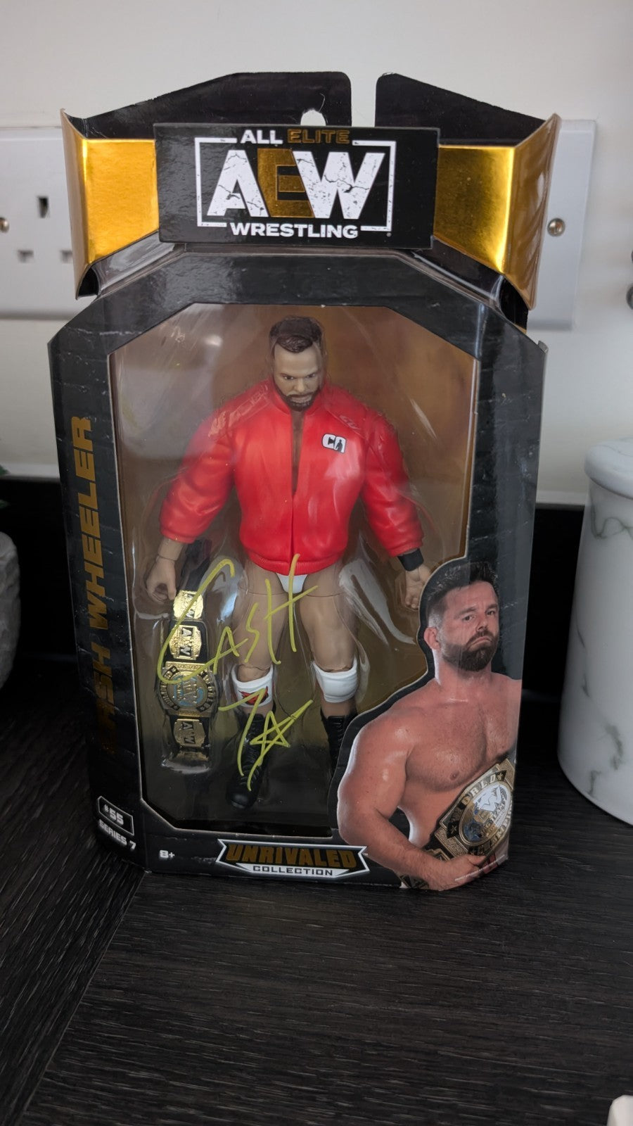 AEW Unrivaled Series 7 Cash Wheeler Signed Wrestling Figure SWAU COA WWE FTR