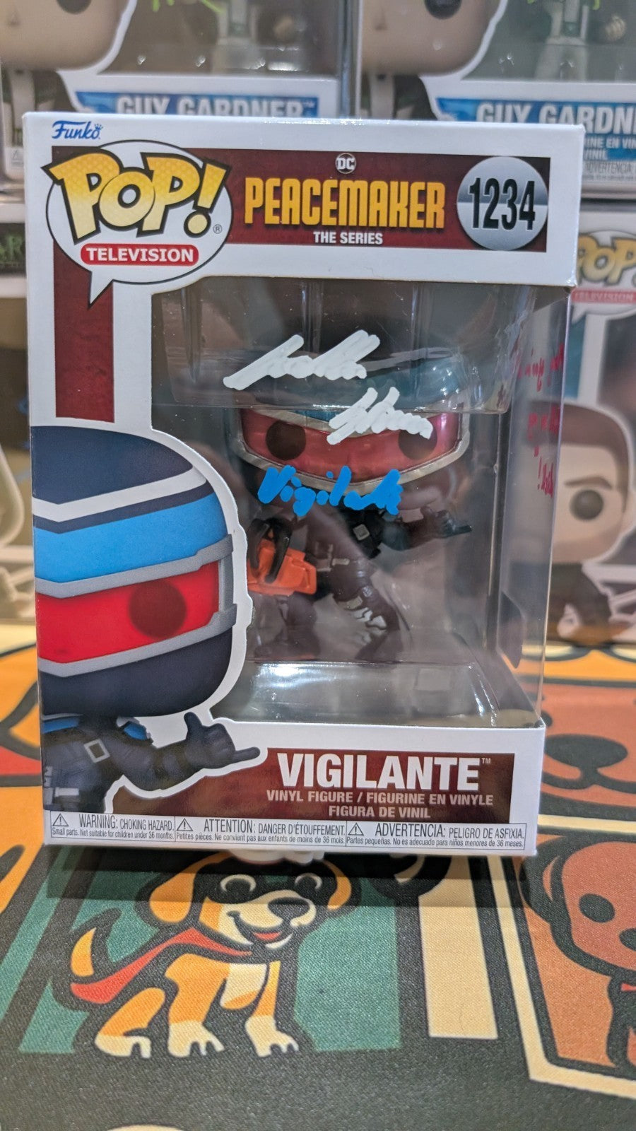 Funko Pop Peacemaker Vigilante #1234 Signed by Freddie Stroma SWAU COA