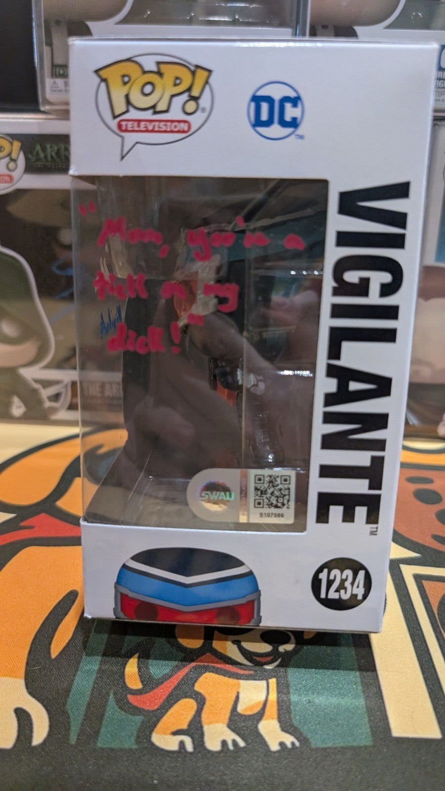 Funko Pop Peacemaker Vigilante #1234 Signed by Freddie Stroma SWAU COA