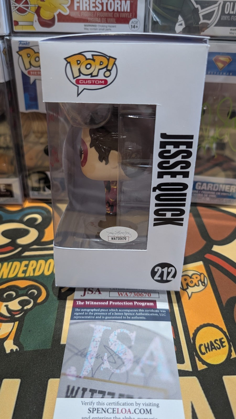The Flash Custom Funko Pop Jesse Quick Signed by Violett Beane With JSA COA
