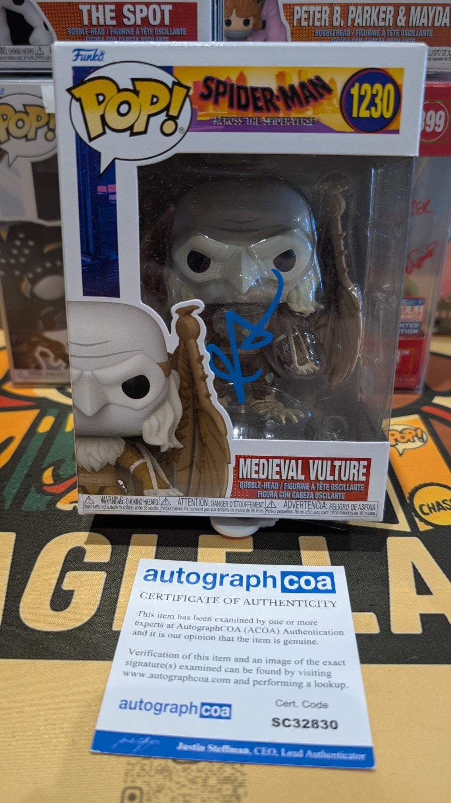 Funko Pop! Marvel Spider-Man Medieval Vulture #1230 Signed by Jorma Taccone ACOA