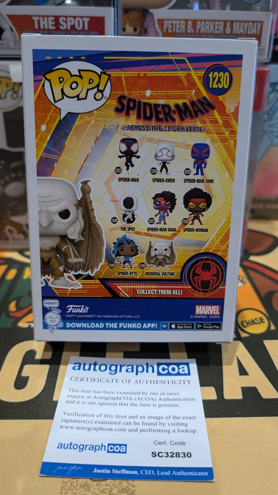 Funko Pop! Marvel Spider-Man Medieval Vulture #1230 Signed by Jorma Taccone ACOA