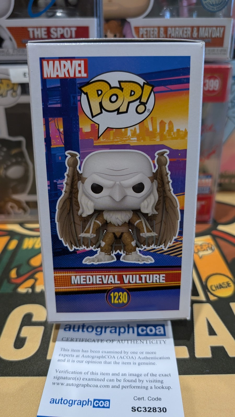 Funko Pop! Marvel Spider-Man Medieval Vulture #1230 Signed by Jorma Taccone ACOA